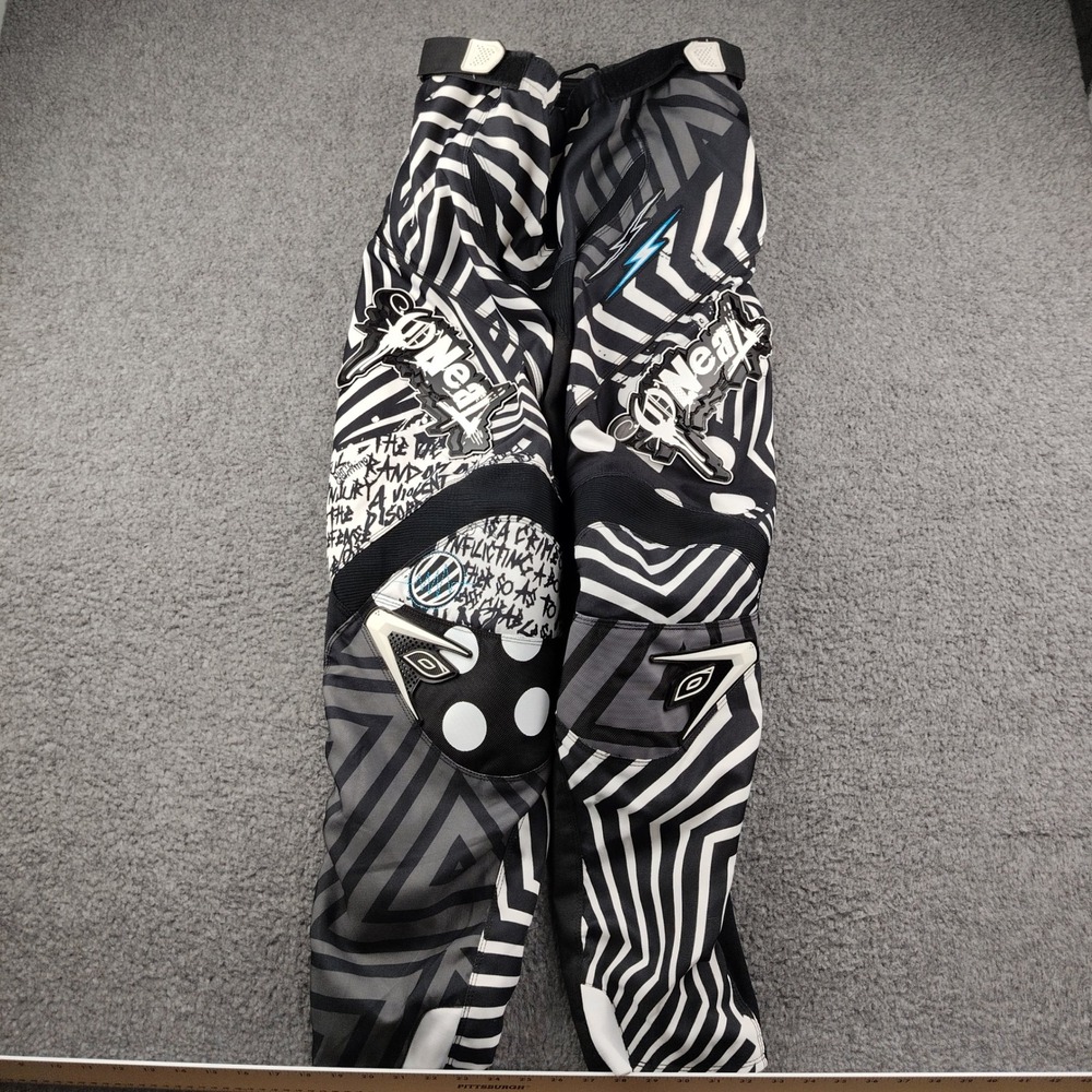 O'Neal Motocross Pants Mens 36 Mayhem Black White Graphic Gear